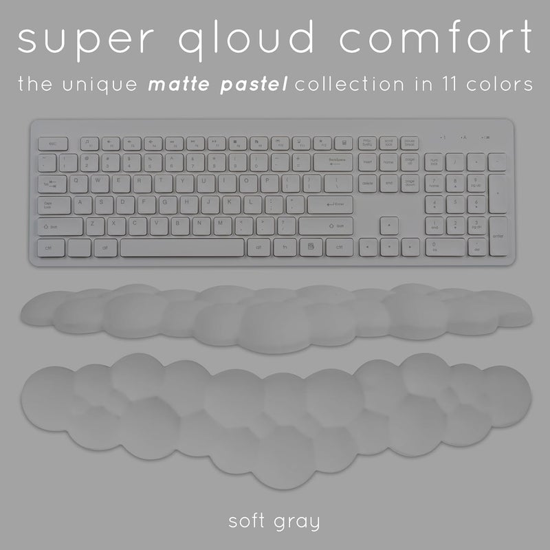 Create-ables Qloud Cloud Wrist Rest Keyboard Wrist Rest for Computer Keyboard Pad, Cloud Keyboard Wrist Rest, Wrist Pad for Keyboard, Memory Foam, Non Slip Base, Comes with Mouse Pad - Soft Gray - Image 2